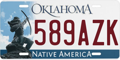 OK license plate 589AZK