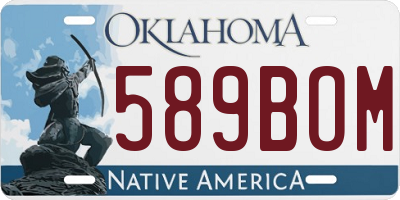 OK license plate 589BOM