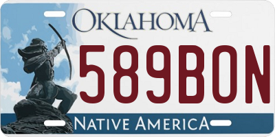 OK license plate 589BON