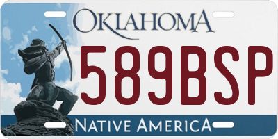 OK license plate 589BSP