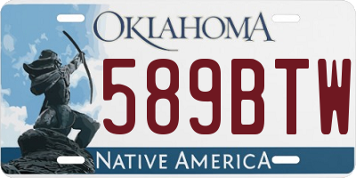 OK license plate 589BTW