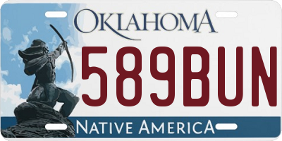 OK license plate 589BUN