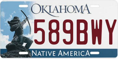 OK license plate 589BWY