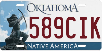 OK license plate 589CIK