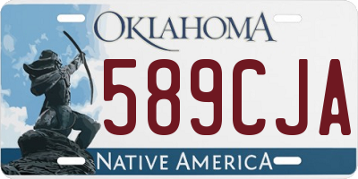 OK license plate 589CJA