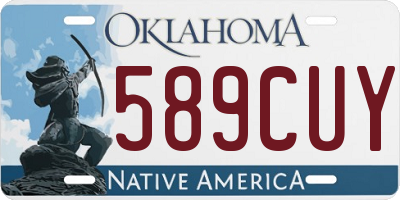 OK license plate 589CUY