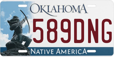 OK license plate 589DNG
