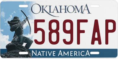 OK license plate 589FAP