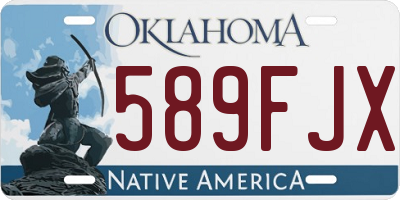 OK license plate 589FJX
