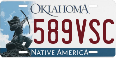 OK license plate 589VSC