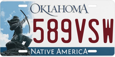 OK license plate 589VSW