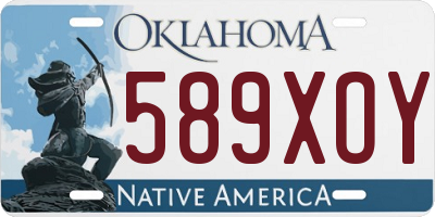 OK license plate 589XOY