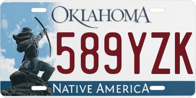 OK license plate 589YZK