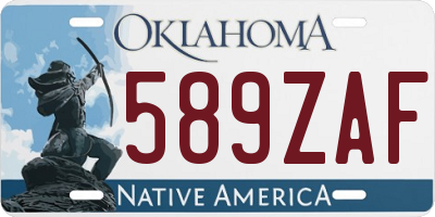 OK license plate 589ZAF