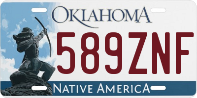 OK license plate 589ZNF