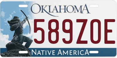 OK license plate 589ZOE