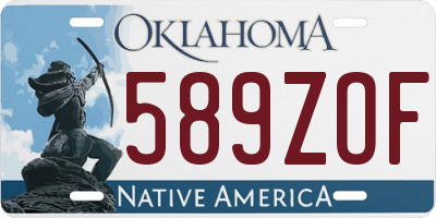 OK license plate 589ZOF