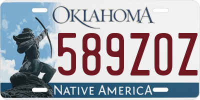 OK license plate 589ZOZ