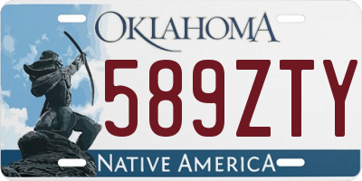 OK license plate 589ZTY