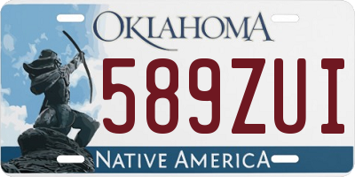 OK license plate 589ZUI