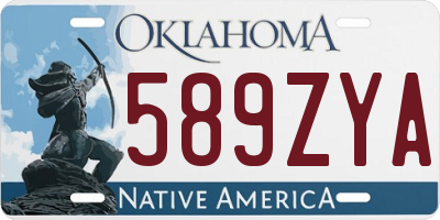 OK license plate 589ZYA