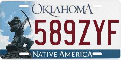 OK license plate 589ZYF