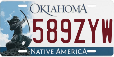OK license plate 589ZYW