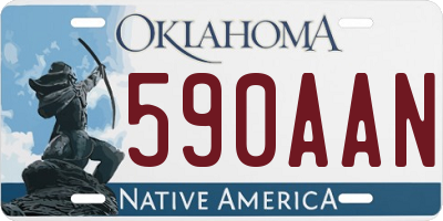 OK license plate 590AAN