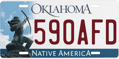 OK license plate 590AFD