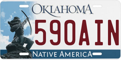 OK license plate 590AIN