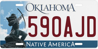 OK license plate 590AJD