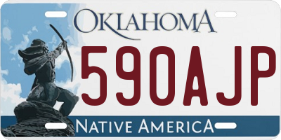 OK license plate 590AJP