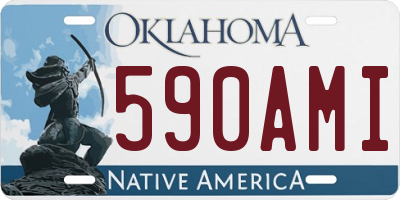 OK license plate 590AMI