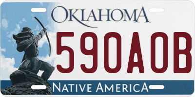 OK license plate 590AOB