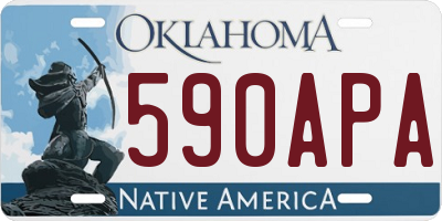 OK license plate 590APA