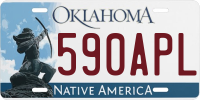OK license plate 590APL