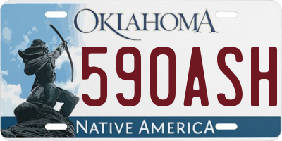 OK license plate 590ASH