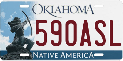 OK license plate 590ASL