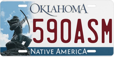 OK license plate 590ASM