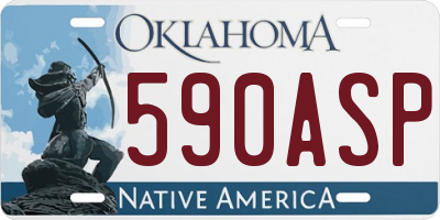 OK license plate 590ASP
