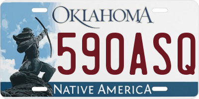 OK license plate 590ASQ