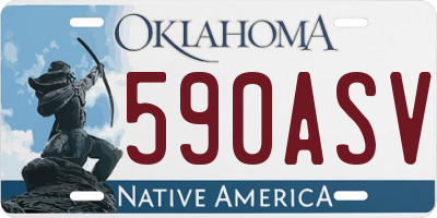 OK license plate 590ASV