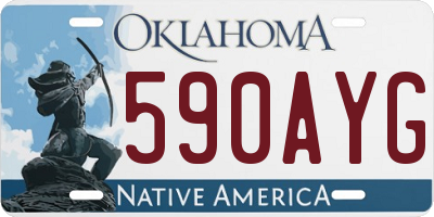 OK license plate 590AYG