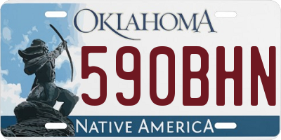 OK license plate 590BHN