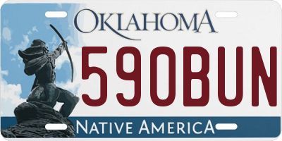 OK license plate 590BUN