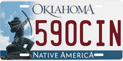 OK license plate 590CIN