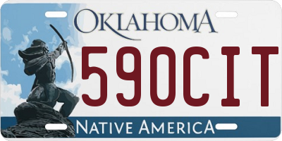 OK license plate 590CIT