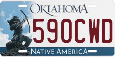 OK license plate 590CWD
