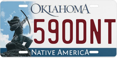 OK license plate 590DNT