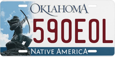 OK license plate 590EOL